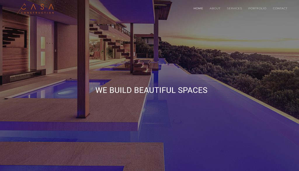 Construction builder of residences in Ballito website design and development