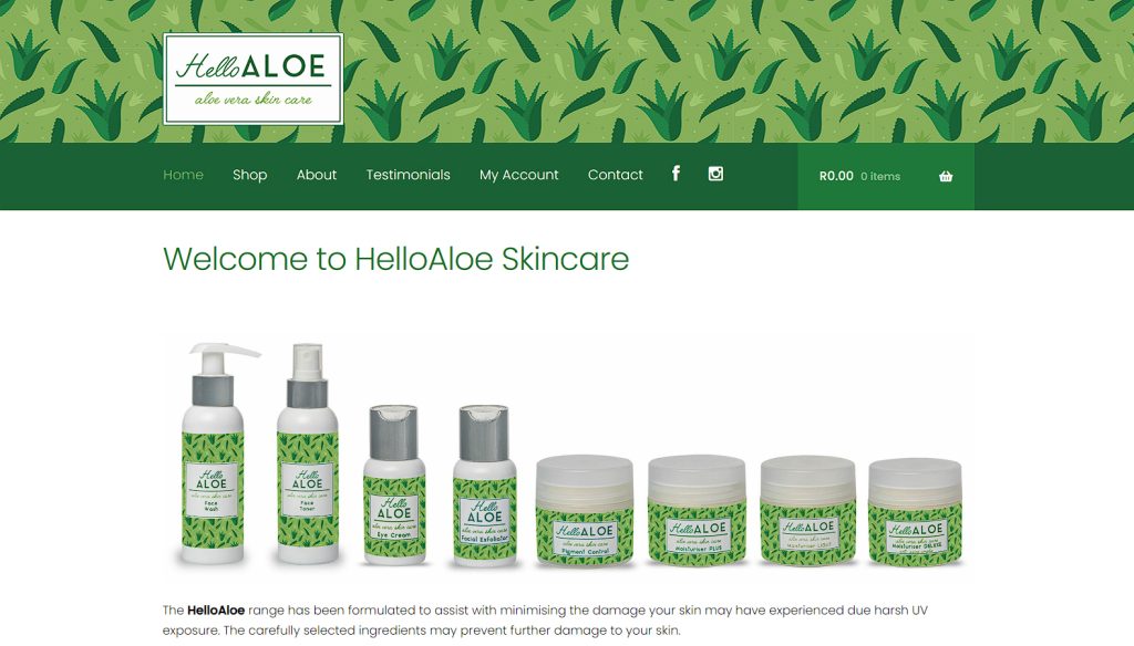 Aloe health products purchase online website design and development