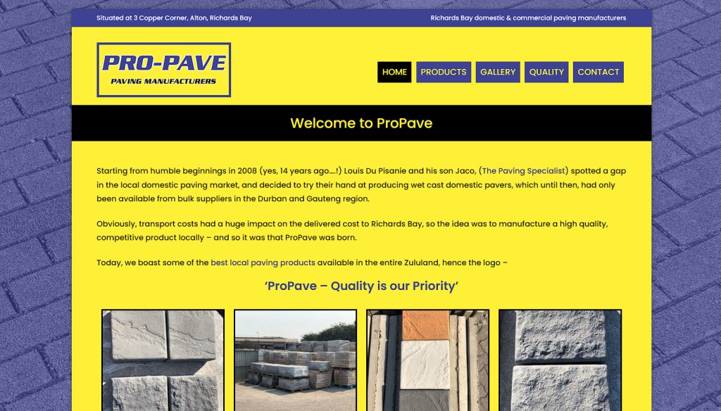 Bricks and cement products website design and development