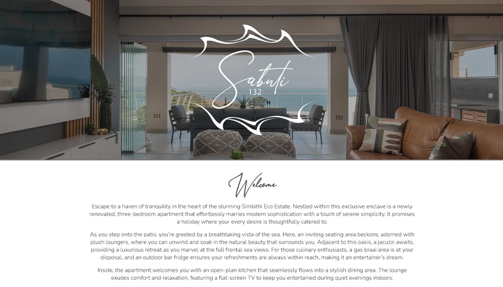Simbithi Ballito holiday accommodation stay website design and development