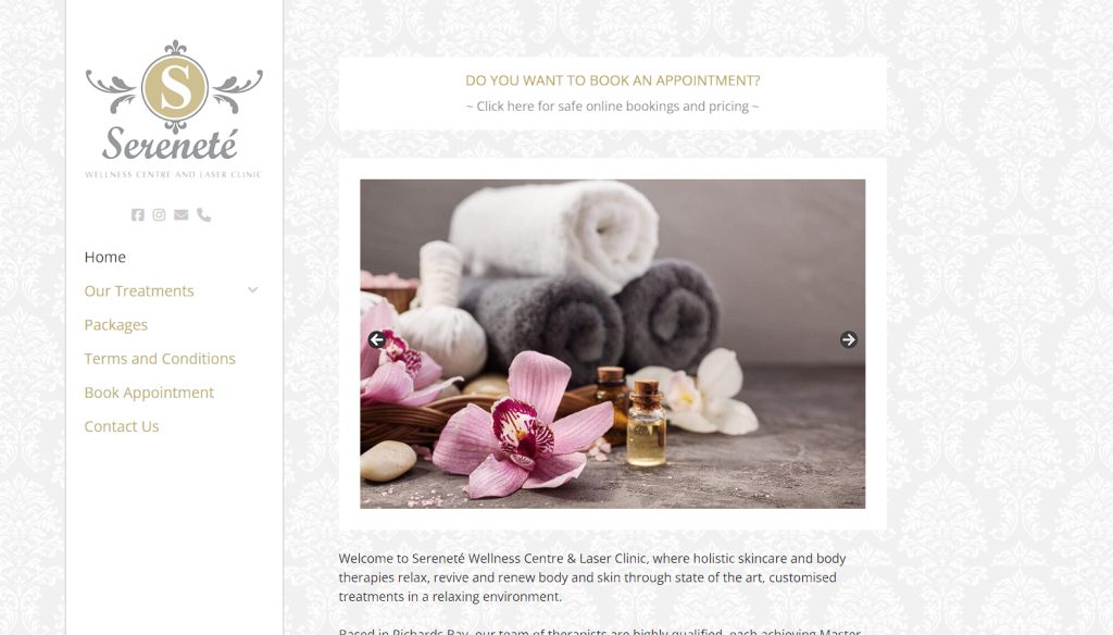 Beauty massage treatments spa website design and development