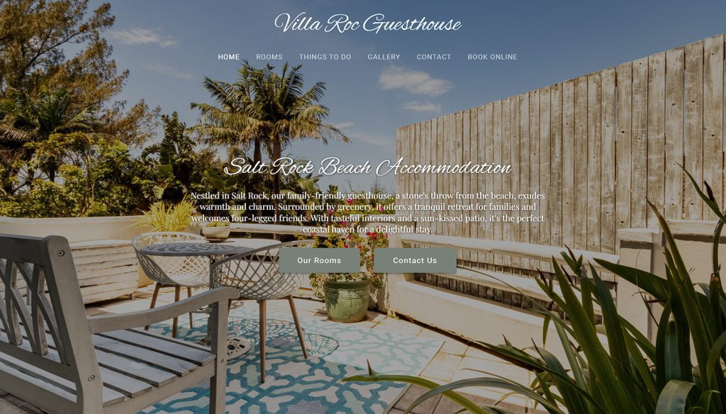 Salt Rock beach accommodation near Dolphin Coast, website design and development
